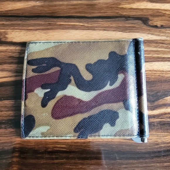 Prada Saffiano Camo Money Clip Card Holder Wallet - Picture 6 of 16